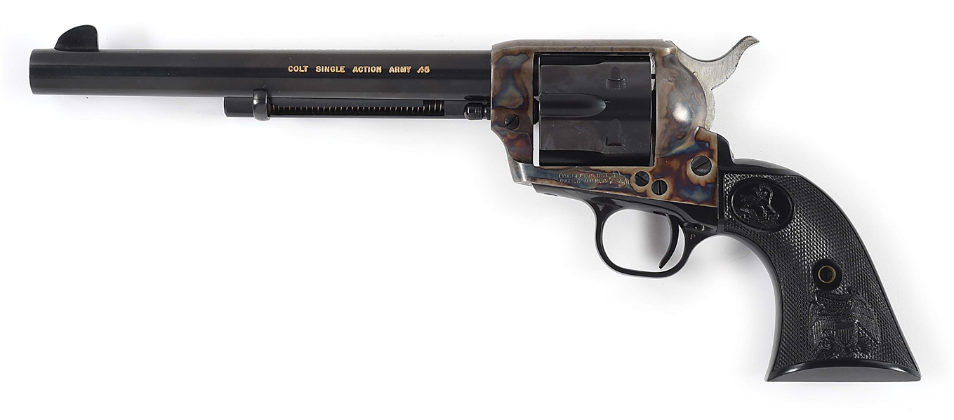 (C) HIGH CONDITION TEXAS SHIPPED 2ND GENERATION COLT SINGLE ACTION ARMY REVOLVER WITH BOX AND FACTORY LETTER.