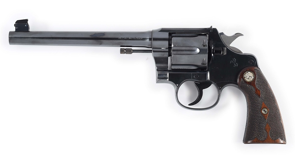 (C) OUTSTANDING COLT NEW SERVICE TARGET DOUBLE ACTION REVOLVER WITH FACTORY LETTER.