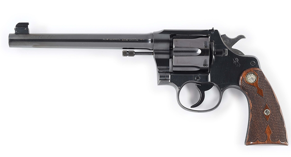 (C) EXCEPTIONAL COLT NEW SERVICE FLAT TOP TARGET DOUBLE ACTION REVOLVER.