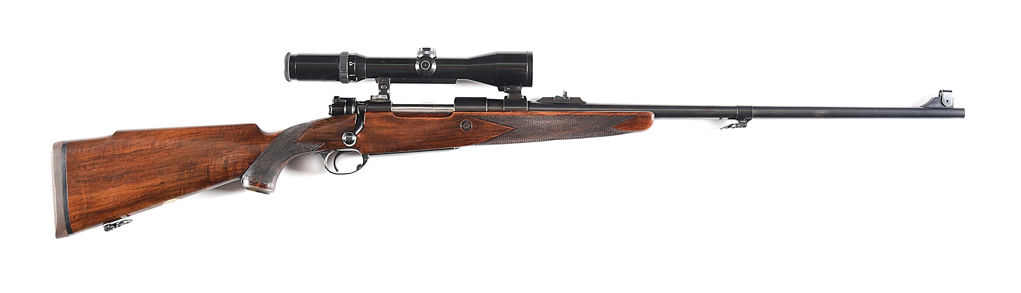 (M) CLASSIC HOLLAND & HOLLAND .375 H&H BOLT ACTION RIFLE WITH SCHMIDT AND BENDER SCOPE.