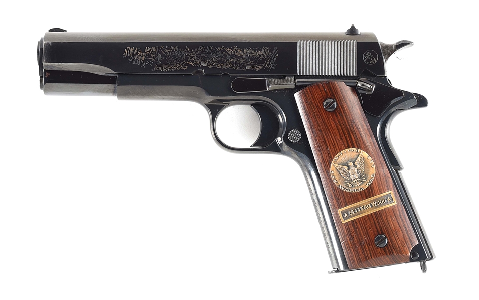 (C) COLT 1911 BELLEAU WOOD COMMEMORATIVE SHIPPED TO CHUCK CONNORS.