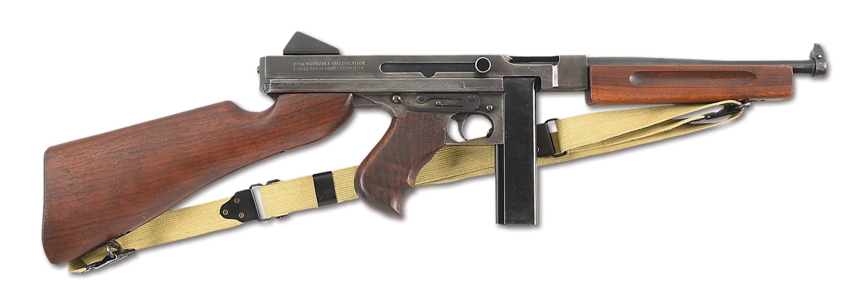(N) HIGHLY DESIRABLE ORIGINAL SAVAGE MANUFACTURED M1A1 THOMPSON MACHINE (CURIO AND RELIC).
