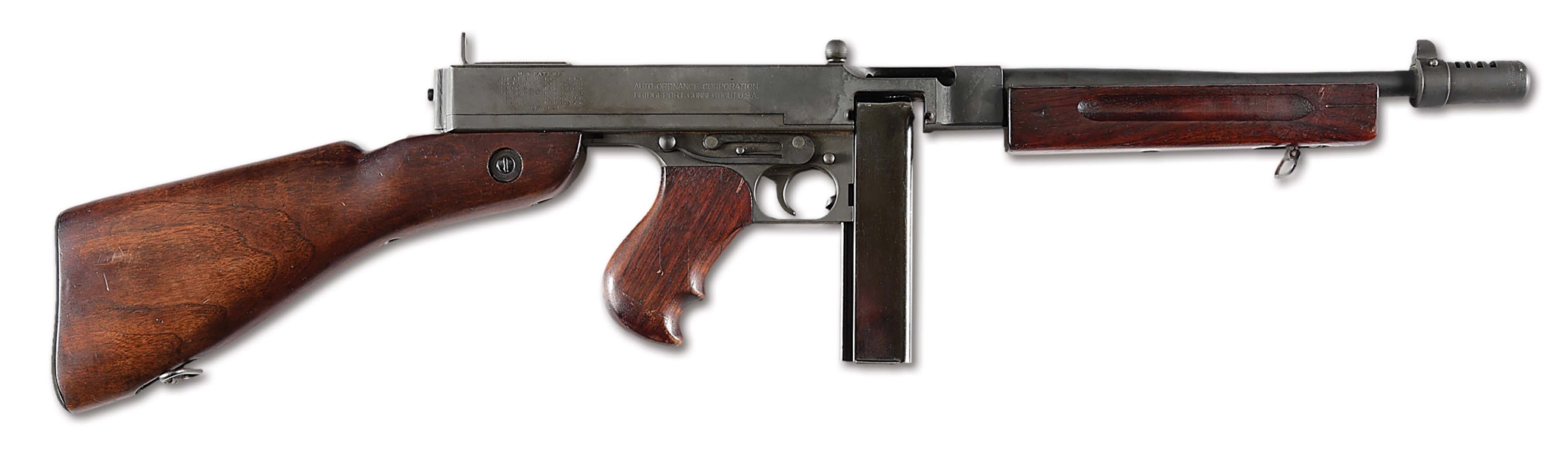 (N) VERY ATTRACTIVE AUTO ORDNANCE 1928A1 THOMPSON MACHINE GUN (CURIO AND RELIC).