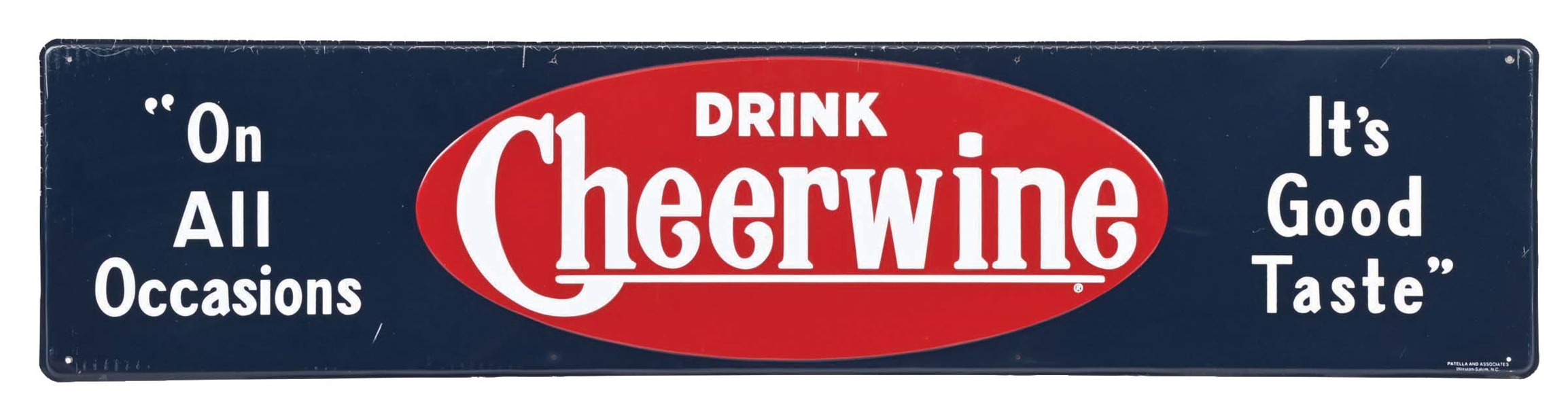 MODERN "DRINK CHEERWINE" EMBOSSED SIGN.