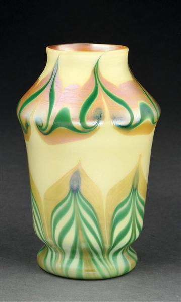 PULLED FEATHER VASE ATTRIBUTED TO TIFFANY.
