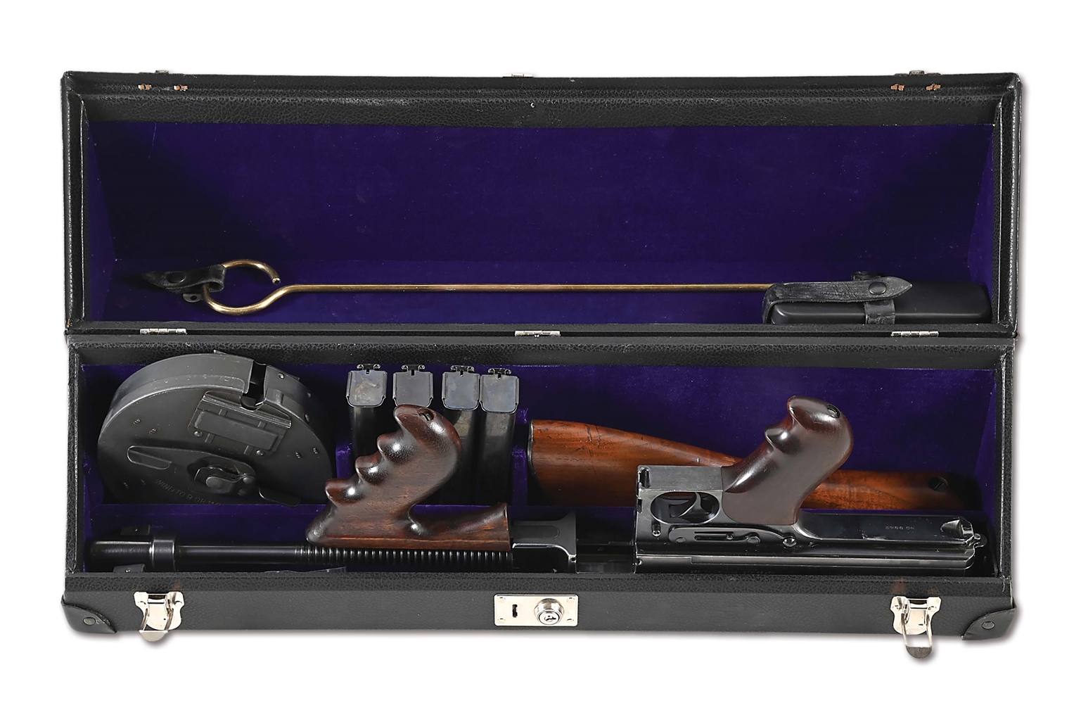 (N) ESPECIALLY ATTRACTIVE HIGH CONDITION COLT 1921AC THOMPSON MACHINE GUN WITH REPRODUCTION HARD CASE (CURIO AND RELIC).