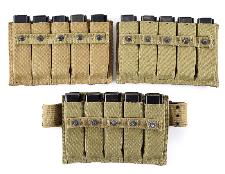 LOT OF THOMPSON MAGAZINES AND POUCHES.