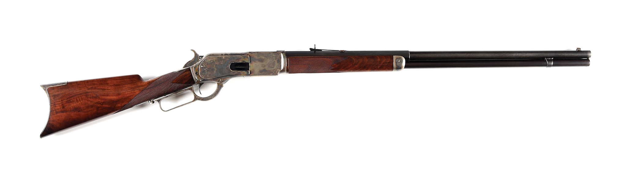(A) DELUXE OPEN TOP WINCHESTER 1876 LEVER ACTION RIFLE (1878).