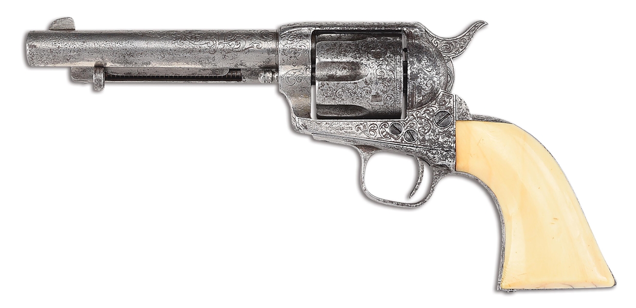 (A) HISTORIC DOCUMENTED FACTORY ENGRAVED COLT SINGLE ACTION ARMY REVOLVER FROM THE 1876 CENTENNIAL EXPOSITION WHEEL DISPLAY. 