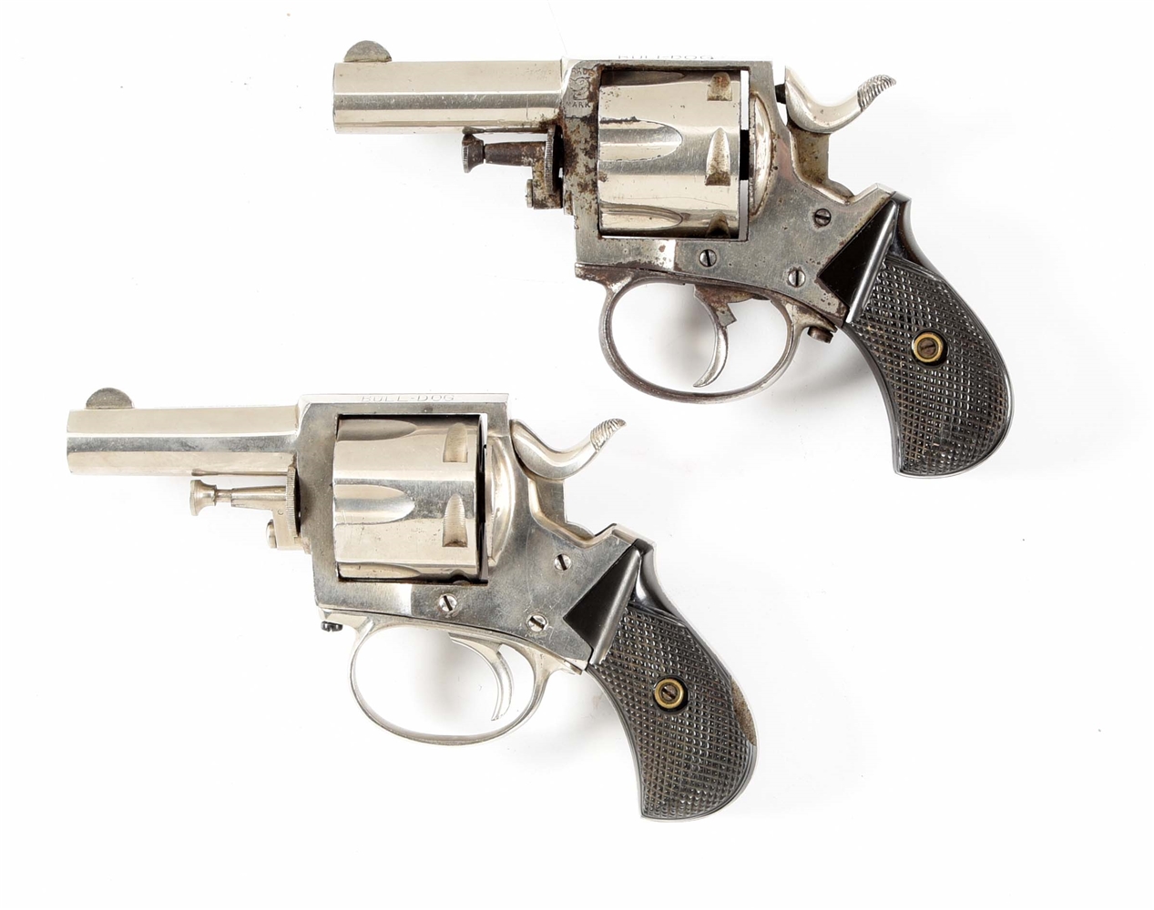 (A) LOT OF 2: FOREHAND & WADSWORTH BRITISH BULL-DOG DOUBLE ACTION REVOLVERS.