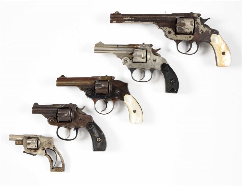 (C) LOT OF 5: AMERICAN DOUBLE ACTION REVOLVERS.
