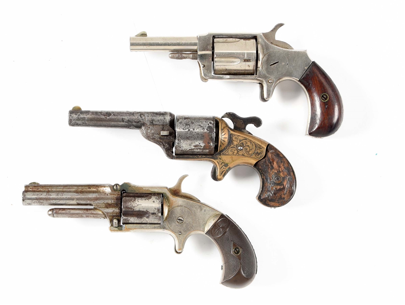 (A) LOT OF 3: AMERICAN SPUR TRIGGER REVOLVERS.