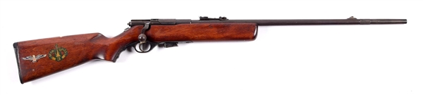 (C) MOSSBERG MODEL 42TR TARGO TRAP SMOOTHBORE .22 LR BOLT ACTION RIFLE WITH RIFLE ADAPTOR.