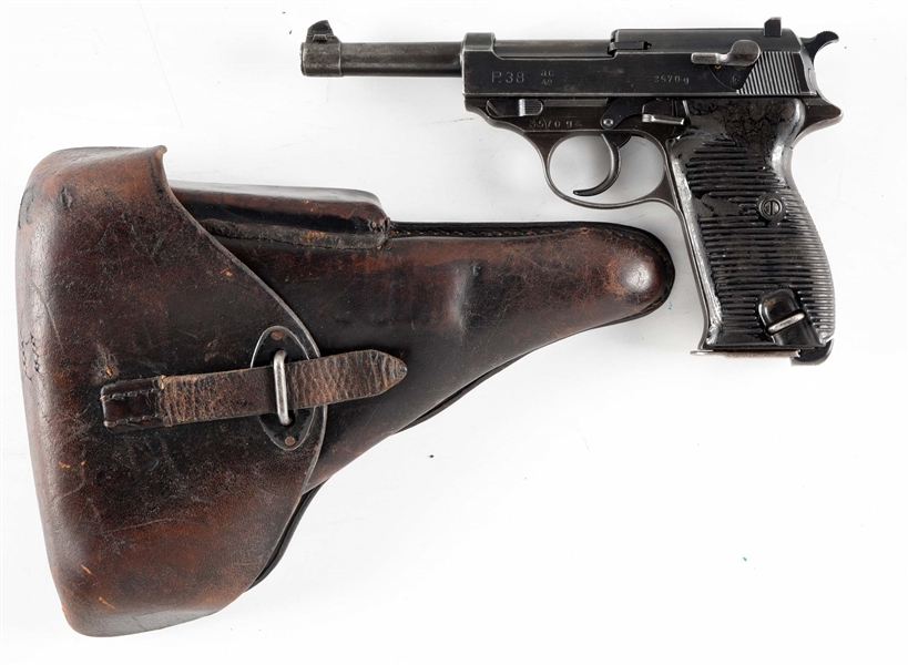 (C) WALTHER "AC / 42" CODE P.38 SEMI AUTOMATIC PISTOL WITH HOLSTER.