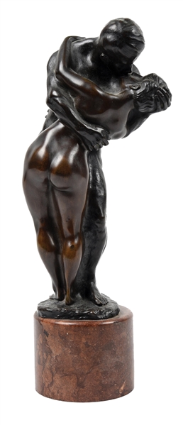 1920S BRONZE STATUE BY DRAH, "THE LUSTFUL LOVERS"