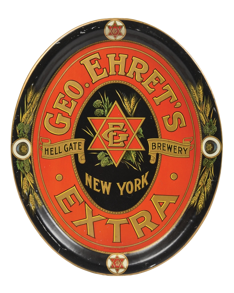 GEORGE EHRETS EXTRA TIN LITHOGRAPH BEER TRAY