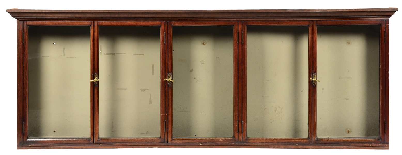 WOODEN DISPLAY CASE WALL MOUNT W/ GLASS