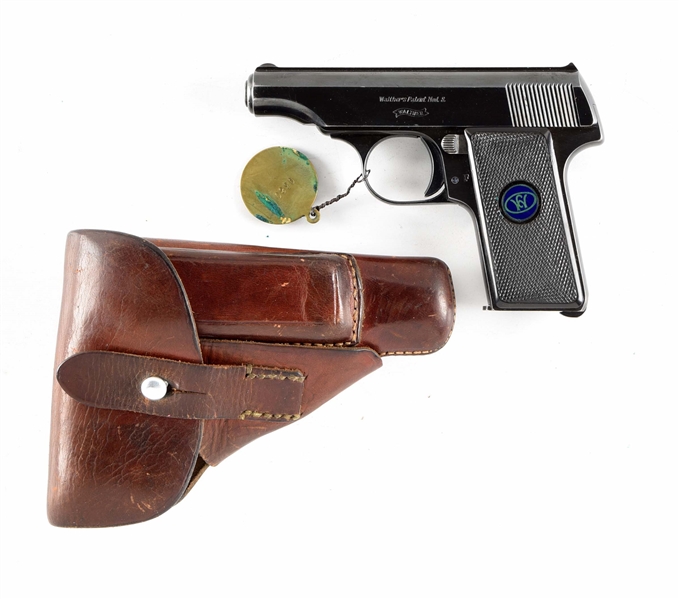(C) WALTHER MODEL 8 SEMI AUTOMATIC PISTOL WITH HOLSTER.