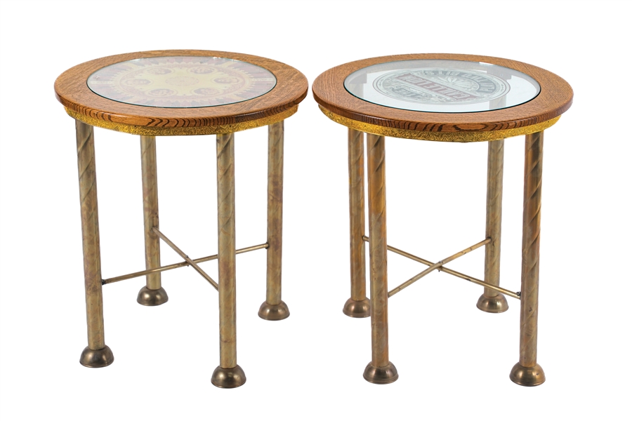 PAIR OF GAME SIDE TABLES