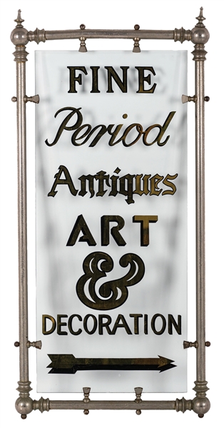 PERIOD FRAMED SIGN HOLDER W/ CONTEMPORARY FINE ANTIQUE ART & DECORATION ADVERTISING