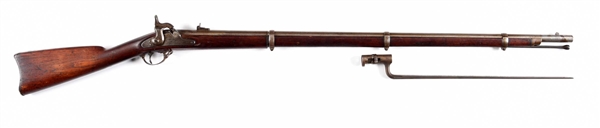 (A) SPRINGFIELD MODEL 1863 PERCUSSION RIFLE MUSKET WITH BAYONET.