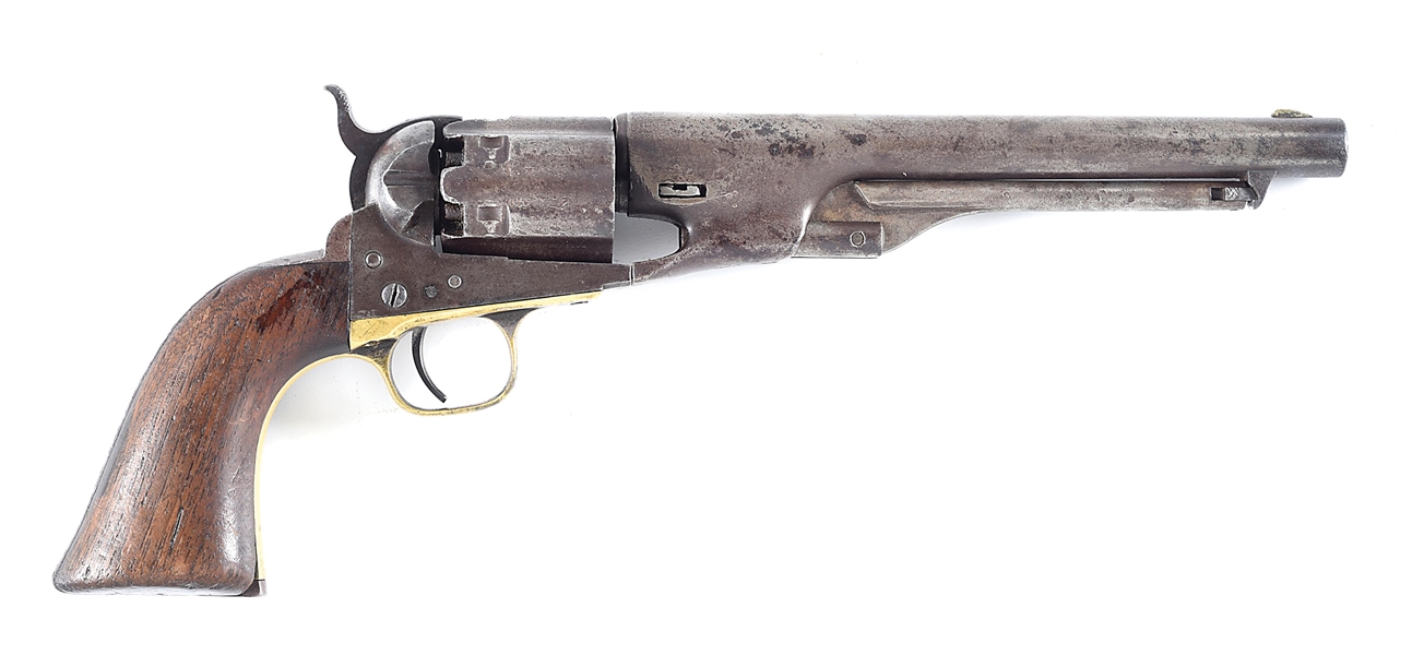 (A) DESIRABLE COLT MODEL 1860 FLUTED ARMY PERCUSSION REVOLVER, SHIPPED TO OHIO FOR CIVIL WAR SERVICE.
