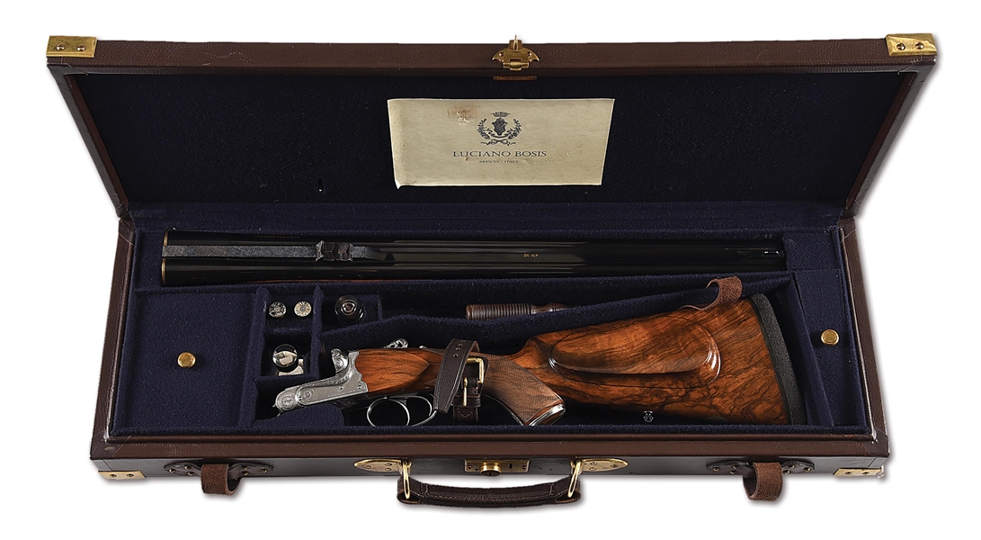 (M) LUCIANO BOSIS DOUBLE RIFLE IN .470 NITRO EXPRESS, WITH CASE.