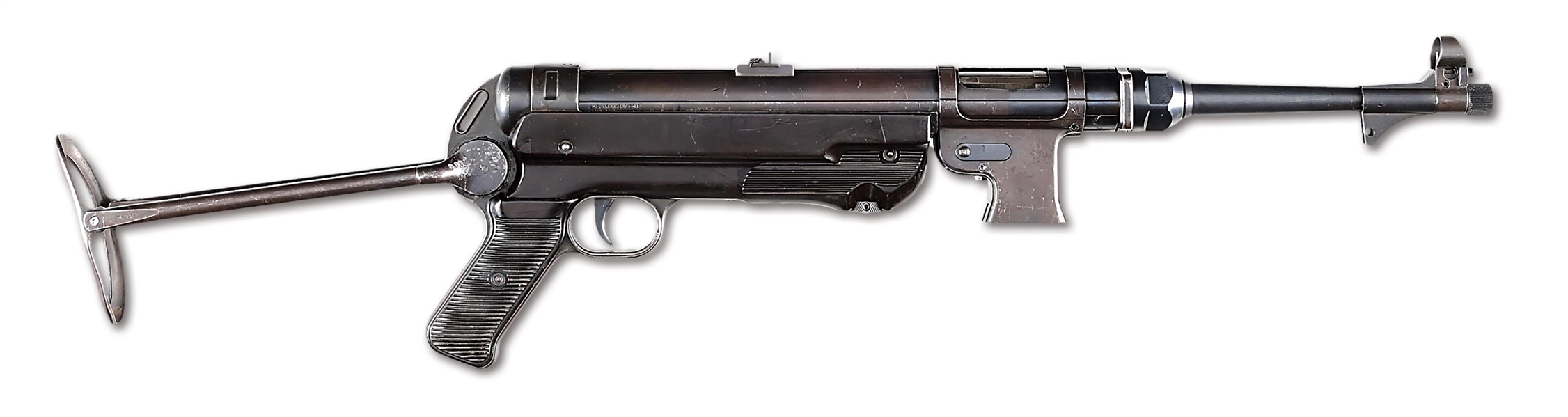 (N) EARLY FLAT SIDE MAGAZINE HOUSING C.G. HAENEL MANUFACTURED “FXO" CODE "41" DATE MP-40 MACHINE GUN (CURIO & RELIC).