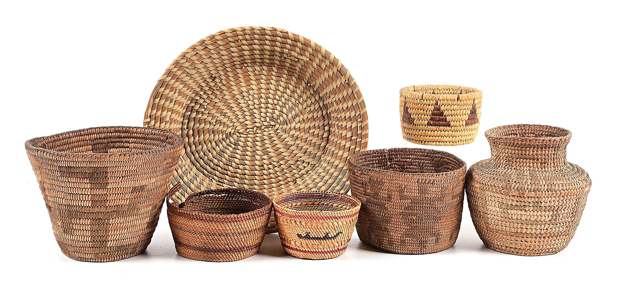 LOT OF 7 NATIVE AMERICAN BASKETS