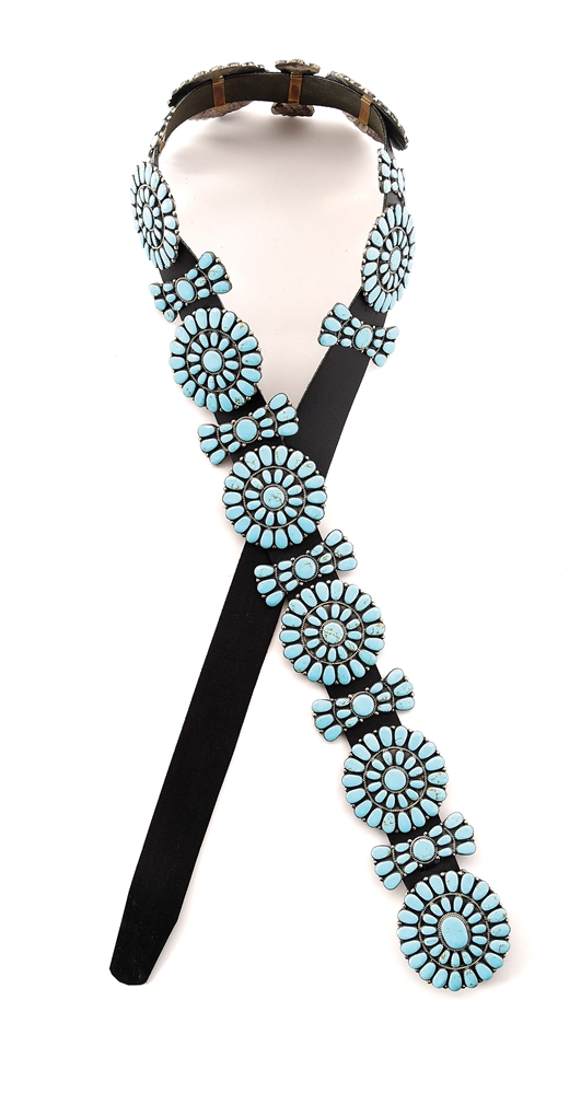 NAVAJO TURQUOISE CONCHO BELT BY JULIANA WILLIAMS