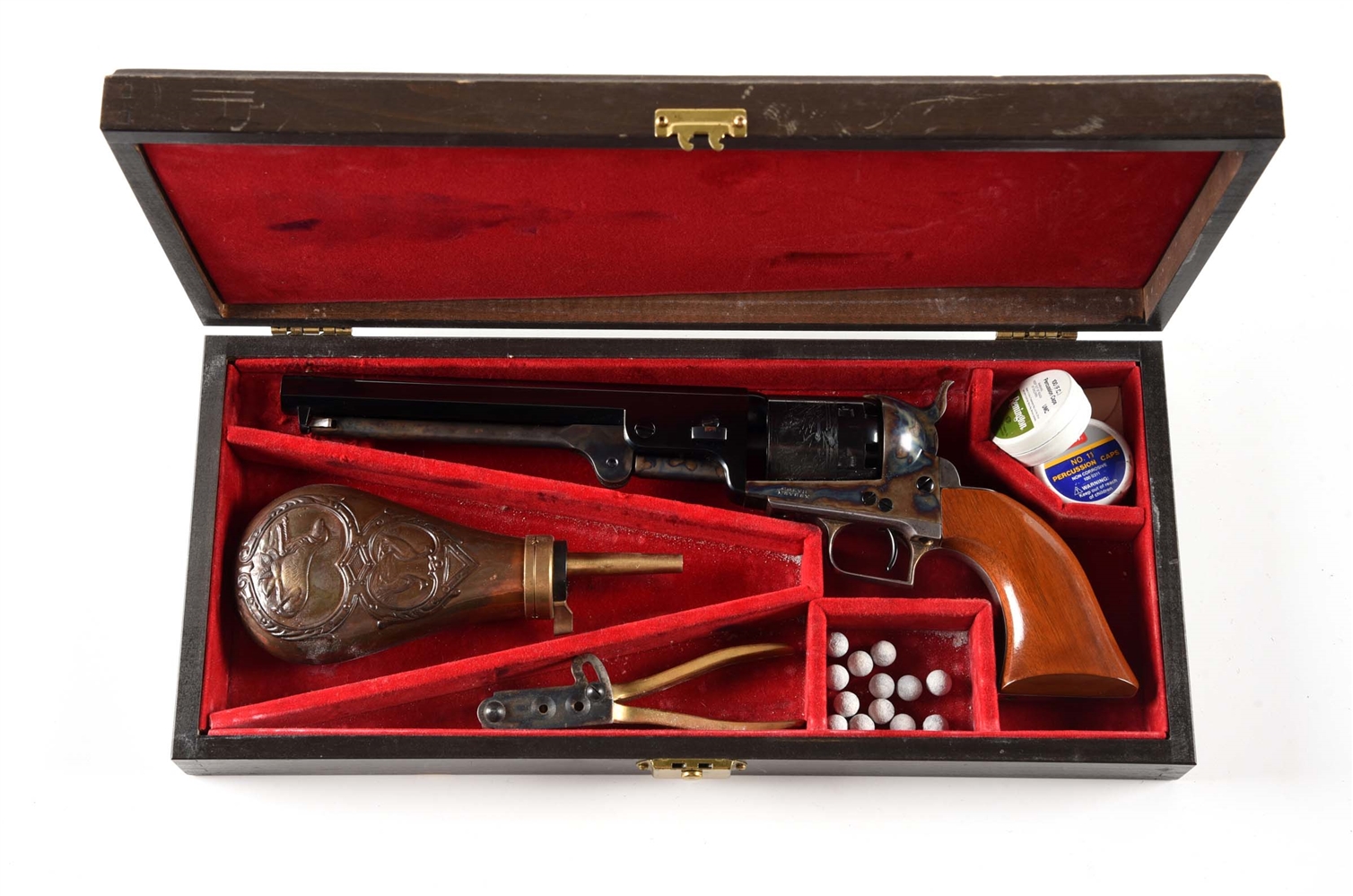 (A) CASED 2ND GEN COLT 1851 NAVY PERCUSION REVOLVER 