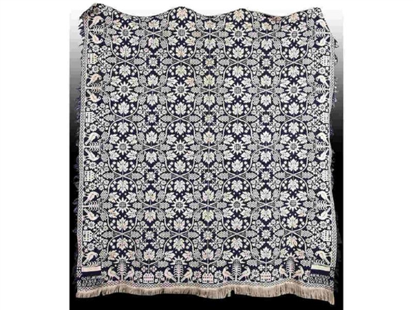 OHIO BLUE AND WHITE COVERLET BY G. ENGEL.         