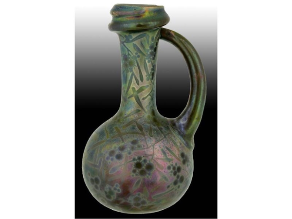 CLEMENT MASSIER FRENCH POTTERY VASE WITH HANDLE.  