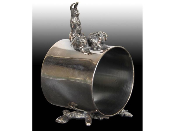 MOMMY BUNNY & 3 BABY BUNNIES FIGURAL NAPKIN RING. 