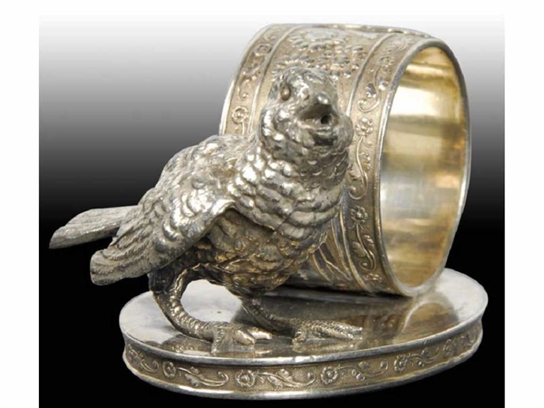 SPARROW HEAVILY EMBOSSED FIGURAL NAPKIN RING.     