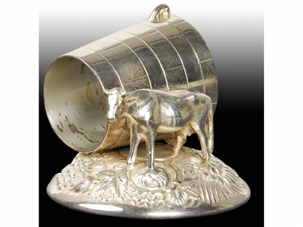 COW BY MILK BUCKET FIGURAL NAPKIN RING.           
