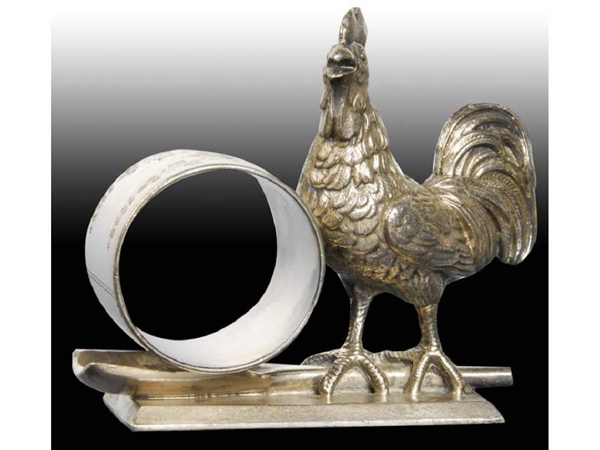 LARGE ROOSTER WITH SHOVEL FIGURAL NAPKIN RING.    