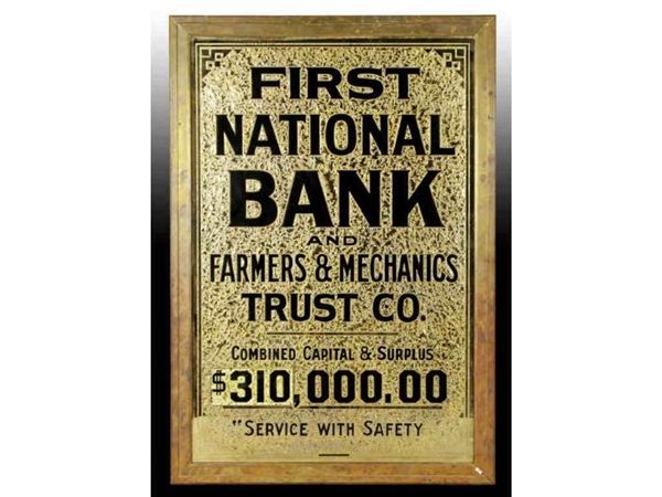 EARLY FIRST NATIONAL BANK GOLD REVERSE-ON-GLASS S 