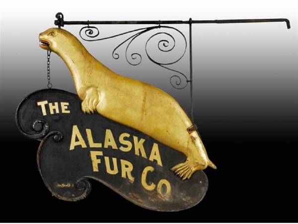 THE ALASKA FUR CO. TRADE SIGN.                    