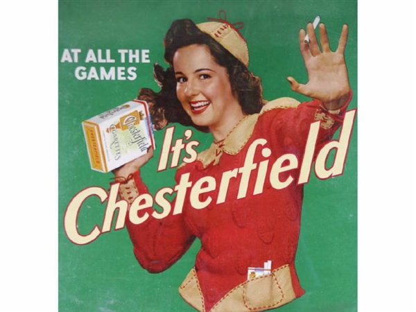 CHESTERFIELD TOBACCO ADVERTISING SIGN FEATURING GI