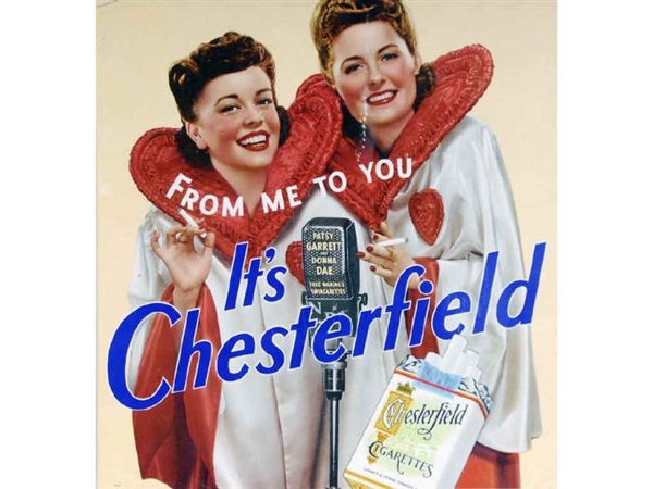 FRAMED CHESTERFIELD CARDBOARD CIGARETTES ADVERTISI