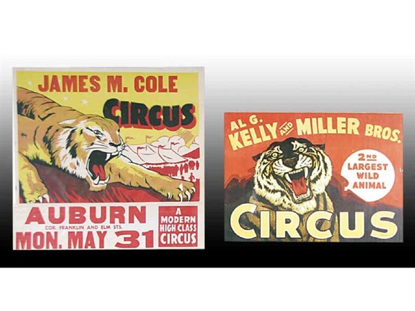 LOT OF 2: CIRCUS POSTERS FOR JAMES M. COLE AND KEL