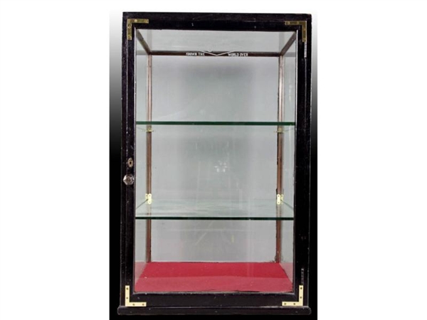 GLASS AND METAL GILLETTE SHAVING DISPLAY CASE WITH