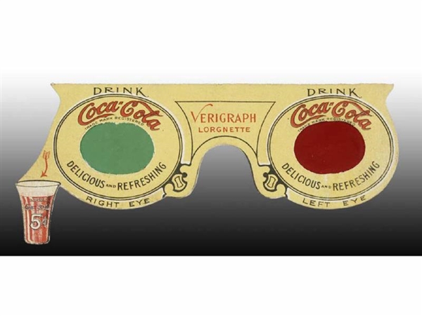 1914 COCA-COLA RARE VERIGRAPH 3-D GLASSES.        