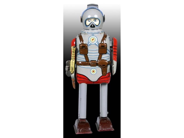 JAPANESE TIN WIND-UP SPACE COMMANDO ROBOT TOY.    