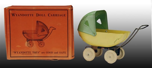 WYANDOTTE PRESSED STEEL DOLL CARRIAGE TOY WITH ORI