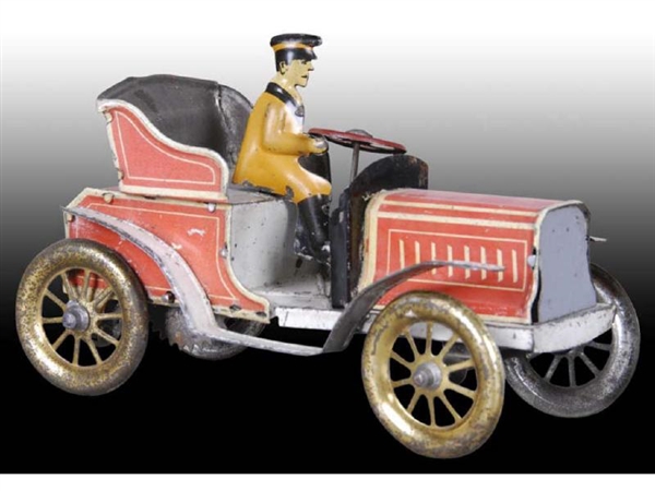 GERMAN TIN WIND-UP TOY AUTOMOBILE WITH DRIVER.    