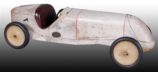 FRENCH TIN WIND-UP JEP #6 RACE CAR TOY.           