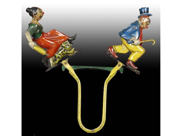 GERMAN NIFTY TIN LITHO MAGGIE & JIGGS SQUEEZE TOY.