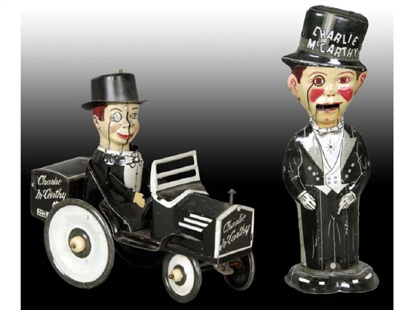 LOT OF 2: TIN MARX WIND-UP CHARLIE MCCARTHY TOYS. 